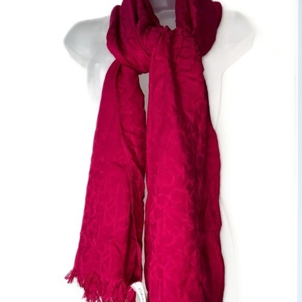 Calvin Klein Red Scarf Luxurious Accessory NWT